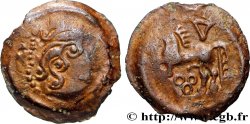 GALLIA - BITURIGES CUBI (Area of Bourges) Bronze au cheval et aux trois annelets