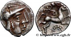 AULERQUES CÉNOMANS (Région du Mans) Denier à la tête casquée à droite