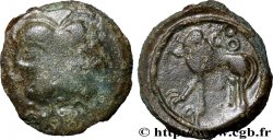 GALLIEN - BELGICA - SUESSIONES (Region die Soissons) Bronze à la tête janiforme, classe II aux annelets pointés