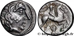 PICTONES / BITURIGES - MID-WESTERN, Unspecified Drachme au cavalier et à la main, joue tatouée - P II A