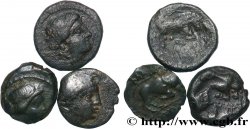 MASSALIA - MARSEILLE Lot de 3 petits bronzes au taureau