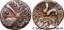 AULERQUES ÉBUROVICES (Région d Évreux) Hémistatère aux sangliers en électrum, revers à gauche