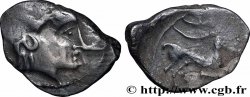 GALLIA - ALLOBROGES (Dauphiné area) Denier au cervidé et à la roue, tête à droite