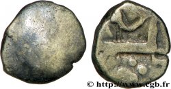 RÈMES (Région de Reims) Quart de statère “aux segments de cercles” en électrum, cheval à droite B/TTB