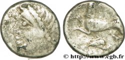 GALLIA - GALLIA DEL NORTE -ÆDUI (BIBRACTE, Región del Mont-Beuvray) Denier ATPILI.F ORCETIRIX, au dauphin, fourré