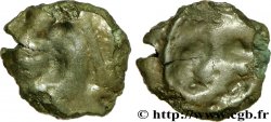 ÉDUENS (BIBRACTE, région du Mont-Beuvray) Potin à l’hippocampe, tête casquée