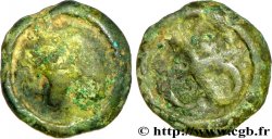 BITURIGES CUBI, UNBEKANNT Potin au swastika, tête à gauche S