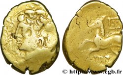 ARVERNES (Région de Clermont-Ferrand) Statère d’or pâle à la lyre et à l’étendard TB+