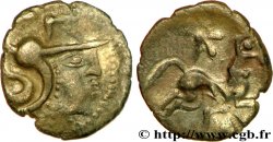 AULERQUES CÉNOMANS (Région du Mans) Denier à la tête casquée à droite et aux carnyx TTB/TB+