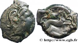 PICTONES / CENTROOESTE, Inciertas Bronze au cheval androcéphale, fibule devant le cheval