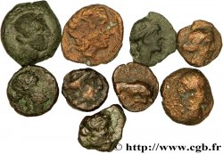 MASSALIA - MARSEILLE Lot de 9 petits bronzes au taureau (hémiobole ?)