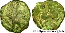 BELLOVAQUES (Région de Beauvais) Bronze au personnage courant et à l’androcéphale TB+/TTB