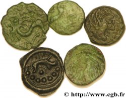 GALLO-BELGIAN - CELTIC Lot de 4 bronzes et 1 potin