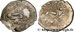 GALLIA - ARMORICA -OSISMII (Area of Carhaix - Finistère) Statère dit “au personnage recroquevillé”, cheval à droite