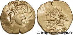 VÉNÈTES (Région de Vannes) Statère d&nbsp;électrum au personnage recroquevillé ailé – à l’aurige et à la croix TTB+