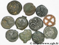 GAULE BELGIQUE - CELTIQUE Lot de 10 potins et une rouelle