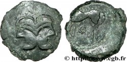 GALLIEN - BELGICA - SUESSIONES (Region die Soissons) Bronze à la tête janiforme, classe II aux annelets pointés