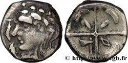 VOLQUES TECTOSAGES (région de Toulouse) Drachme de style hybride entre “cubiste et romanisé”, S. 69 - du trésor de Moussan