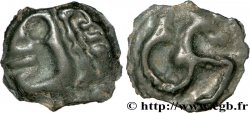 ÉDUENS (BIBRACTE, région du Mont-Beuvray) Potin à l’hippocampe, tête à la chevelure bouletée
