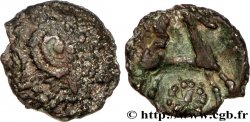 ÉDUENS / ARVERNES, INCERTAINES Quart de statère de bronze, type de Siaugues-Saint-Romain