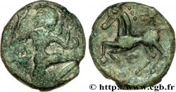 GALLIA BELGICA - BELLOVACI (Area of Beauvais) Bronze au personnage courant, cheval à gauche