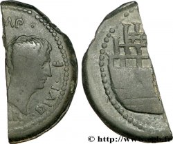 GALLIEN - VIENNA - IULIUS CAESAR und OCTAVIANUS Dupondius coupé en deux