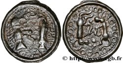 MELDES (Région de Meaux) Potin à l’oiseau et animaux affrontés - grènetis d’annelets TTB