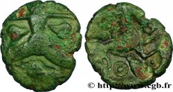 GALLIA - BELGICA - BELLOVACI (Región de Beauvais) Bronze au personnage courant, aux feuilles et aux épis