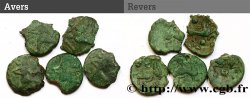 GALLIA - BELGICA - BELLOVACI (Región de Beauvais) Lot de 5 bronzes au personnage courant et à l’androcéphale