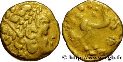 GALLIA BELGICA - AMBIANI (Area of Amiens) Statère d or biface au flan court AU/VF