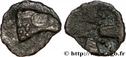 MASSALIA - MARSEILLE Obole à la tête de bélier à droite et au carré creux orné, du type du trésor d’Auriol 