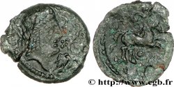 GALLIA - AULERCI EBUROVICES (Area of Évreux) Bronze à la tête d’Apollon et à la treille de vigne