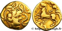 VÉNÈTES (Région de Vannes) Quart de statère d’or au personnage ailé