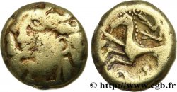 ÉDUENS (BIBRACTE, région du Mont-Beuvray) Statère en électrum au triskèle, type de Chenôves TB+/TTB