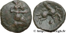 BELLOVAQUES (Région de Beauvais) Bronze au personnage agenouillé et au cheval