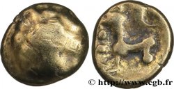 RÈMES (Région de Reims) Quart de statère “aux segments de cercles”, cheval à droite