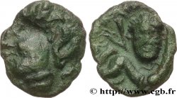 GALLIA BELGICA - AMBIANI (Area of Amiens) Bronze au cheval et à la tête de face