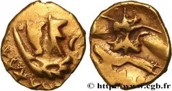 GALLIA BELGICA - MORINI (littoral Area of the English Channel and the North Sea)  Quart de statère au bateau, biface AU