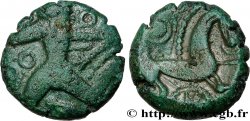 GALLIA - BELGICA - BELLOVACI (Región de Beauvais) Bronze au personnage courant à gauche, revers à la rouelle