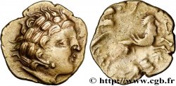 AULERQUES CÉNOMANS (Région du Mans) Statère d or au personnage aptère aux deux armes classe IV SUP/TB+
