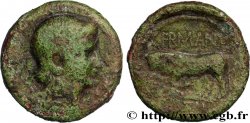 GALLIA BELGICA - REMI (Area of Reims) Bronze GERMANVS INDVTILLI au taureau (Quadrans)EAUCTION