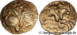 AULERQUES ÉBUROVICES (Région d Évreux) Hémistatère aux sangliers en électrum TTB+