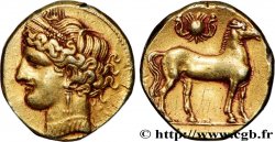 ZEUGITANIA - CARTAGO Trihémistatère, un et demi shekel ou tridrachme en électrum EBC