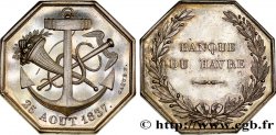 BANQUES PROVINCIALES Jeton octogonal AR 29 poinçon proue, Banque du Havre 1837