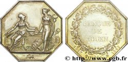 BANQUES PROVINCIALES Jeton octogonal AR 34 poinçon proue, Banque de Rouen SUP