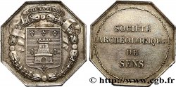 VILLES DE BOURGOGNE Jeton octogonal AR 27 poinçon main, société archéologique de Sens n.d.