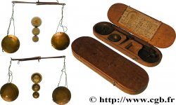 SCALE Boîte avec trébuchet et poids n.d.