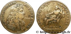 LOUIS XIV LE GRAND ou LE ROI SOLEIL Jeton Cu 27, Paix de Ratisbonne n.d.
