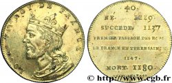 SÉRIE MÉTALLIQUE DES ROIS DE FRANCE Règne de LOUIS VII - 40  - Émission de Louis XVIII SPL