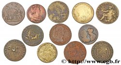 LOTS Lot de douze jetons, métaux et état divers 